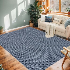 Large Modern Printed Accent Carpet with Non-Slip Backing, Non-Shedding Contemporary Woven-Style Indoor Floor Carpet - 1 of 4