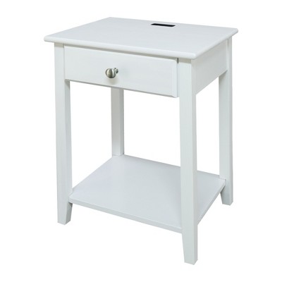 target white bedside table