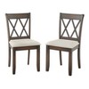 Set of 2 Davidson Double X Back Dining Chairs Rustic Brown Finish - Buylateral - 2 of 4