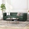 Upholstered 3 Seater Sofa for Living Room, Tuxedo Arm Design Sofa with Smooth Finish, PU Leather Couch with Birch Wood Legs-Baofuwish - 2 of 4