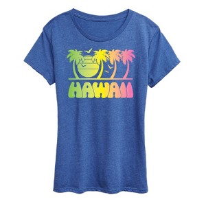 Women's - Instant Message - Hawaii Tropical Paradise Rainbow Short Sleeve Graphic T-Shirt - 1 of 4