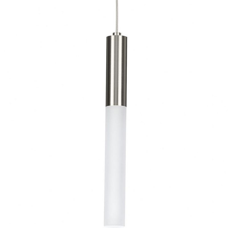 Progress Lighting Kylo 1-Light LED Brushed Nickel Modern Hanging Pendant with Frosted Acrylic Shade, 1 of 3