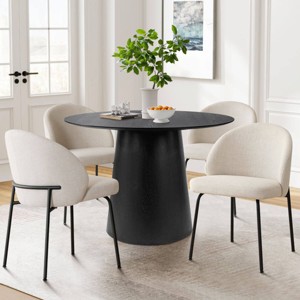 Set of 4 Dining Chairs Modern Upholstered Armless Kitchen Chair with 20 Inch  Wider Seat and Metal Legs for Dining Room,Kitchen-Tanpinhause - 1 of 4