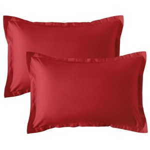 2 Pack Brushed Microfiber Pillow Shams, Super Soft and Cozy Oxford Pillowcases - NTBAY - 1 of 4