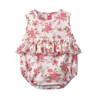 MyKids-Usa Baby Girl Floral Print Graphic Ruffle Design Sleeveless Onesies & Headband - 3 of 4