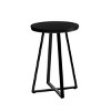 FURNIinspire End Tables Round Living Room Side Table Modern Nightstand with Metal Leg for Bedroom Office Furniture, Black, 15.75"*15.75"*21.75" - 4 of 4