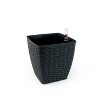 Gulches Espresso Hand-Woven Thin Square Self-Watering Planter - 2-Pack (12.6" & 10.2") - 4 of 4