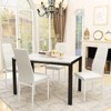 Hooseng Modern Dining Room Table and Chairs Set for 4, 5-Piece Kitchen Table Set with Faux Marble & 4 PU Leather Chair for Small Space, Apartment - 2 of 4