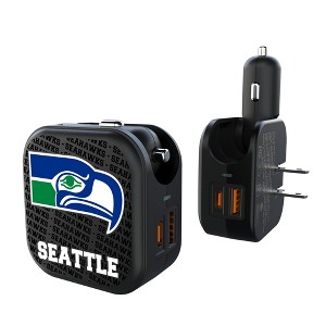 NFL NFC Historic Teams Text Backdrop 18-Watt 2 in 1 USB A/C Charger - 1 of 3