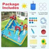 Costway Inflatable Water Park with Climbing Wall Boxing Post Basketball Rim Blower - 4 of 4