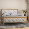 Acekool Velvet Bed Frame - Quilted Headboard & Storage Space - 2 of 4