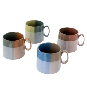 Gibson Home 19.5oz 4pk Ceramic Glasgow Assorted Mugs: Multicolor Coffee Drinkware, Microwave & Dishwasher Safe - 1 of 3