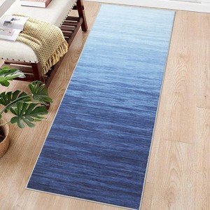 Non Slip Washable Rug - Modern Low Pile Indoor Mat, Stain Resistant & Foldable for Kitchen, Entryway, Living Room, Bedroom - 1 of 4