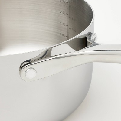 3qt Stainless Steel Sauce Pan with Lid Silver - Figmint™ Missing Lid