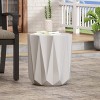 Vynxaria Patio End Tables - 15-Inch White Hourglass Pedestal Side Table - 3 of 4
