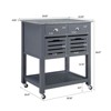 GlasFlength Kitchen Carts and Islands Modern Rolling Kitchen Cart with Spacious Storage for Kitchen, Gray,29.93”*22.05”*36.07" - 2 of 4