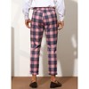 Lars Amadeus Men's Plaid Ankle Length Business Trousers - 3 of 4