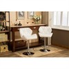 SKRAN Set of 2 Diamond Tufted Swivel Seat Stool, Contemporary Adjustable Height Hydraulic Bar Stools, Faux Leather for Kitchen, Home Bar - 2 of 4