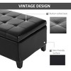 HOMCOM 51in Ottoman Storage Bench, Faux Leather Storage Chest with Lift Top, Tufted Ottoman with Storage for Living Room, Entryway, Black - 4 of 4
