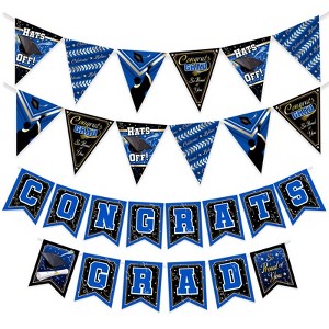 Treasures Gifted Blue Graduation Banner & Pennants Kit - Blue Graduation Party Decorations - 1 of 1