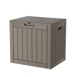 FURNIinspire Deck Boxes, Portable Storage Box with Waterproof Function for Patio Furniture, Garden Tools, All Weather Use, Brown, 22.09"*17.09"*20.87" - 1 of 4