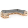 vidaXL Patio Lounge Set Outdoor Sofas with Cushions Solid Pinewood - 2 of 4