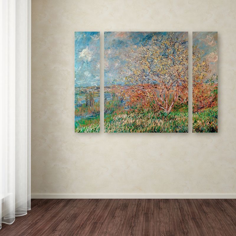 Trademark Fine Art - Claude Monet 'Spring 1880' Multi Panel Art Set Large, 3 of 4