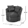 CAVINAS Soft Fabric Swivel Barrel Accent Chair with Movable Pillow Backrests,Upholstered Swivel Living Room Chair,Reading Chairs for Living Room - 3 of 4