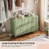 Acekool 6 Drawer Dresser, Modern Fluted Chest with Deep Drawers, Wide Double Dresser TV Stand, Gold Legs, Organizer for Bedroom, Living Room - 4 of 4