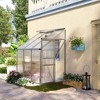 6' x 4' Aluminum Lean-to Greenhouse Polycarbonate Walk-in Garden Greenhouse with Adjustable Roof Vent, Rain Gutter and Sliding Door for Winter - 2 of 4