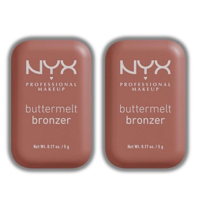 NYX Professional Buttermelt Bronzer - BMB02 All Buttad Up Light Medium Warm - 0.17 oz (PACK OF 2)