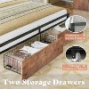 AMERLIFE LED Bed Frame with Drawers, 2-Tier Storage and Charging Station - 4 of 4