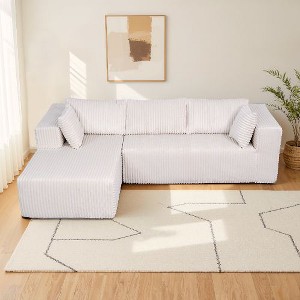 Kumasinova 105" L-Shaped Modular Sofa, Spring-Free Foam Sofa – Kid & Pet Friendly, Eco-Friendly, Modern Couch for Living Room (Right Chaise) - 1 of 4