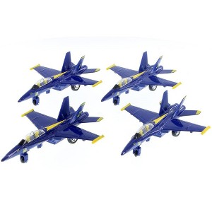 Playmaker Toys 🛦 United States Navy Blue Angels F/A-18 Super Hornet Fighter Jet 6 Inch Die Cast Metal Model Toy with Pullback Action (Complete 6 Set) - 1 of 4