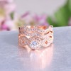 Rosey Wedding Ring Set for Women 3pc CZ Engagement Matching Bands Ginger Lyne Collection - 3 of 4