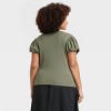 Women's Ribbed Puff Short Sleeve Blouse - A New Day™ - 2 of 3