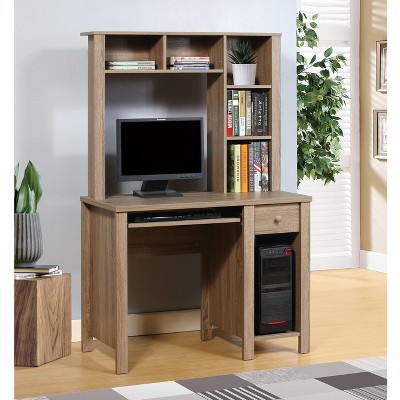 NicBex Home Office Desk 39" L Modern Computer Desk Writing Desk with 6 Shelves, Keyboard Panel, Drawer and Wooden Frame for Office, Study