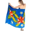 LA LEELA Women's Beach Bikini Swimwear Cover up Wrap Skirt Bathing suit Summer Wraps Sarong Swimsuits for Women One Size Blue, Floral - 4 of 4