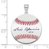 Black Bow Jewelry Sterling Silver Luis Aparicio Signature MD Enamel Baseball Pendant - 4 of 4