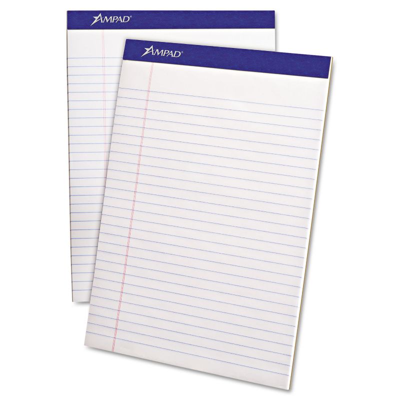 Ampad Perforated Writing Pad 8 1/2 x 11 3/4 White 50 Sheets Dozen. 20320, 1 of 3