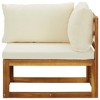 vidaXL Corner Sofa Cream white Solid acacia wood Standard two-seater - 3 of 4