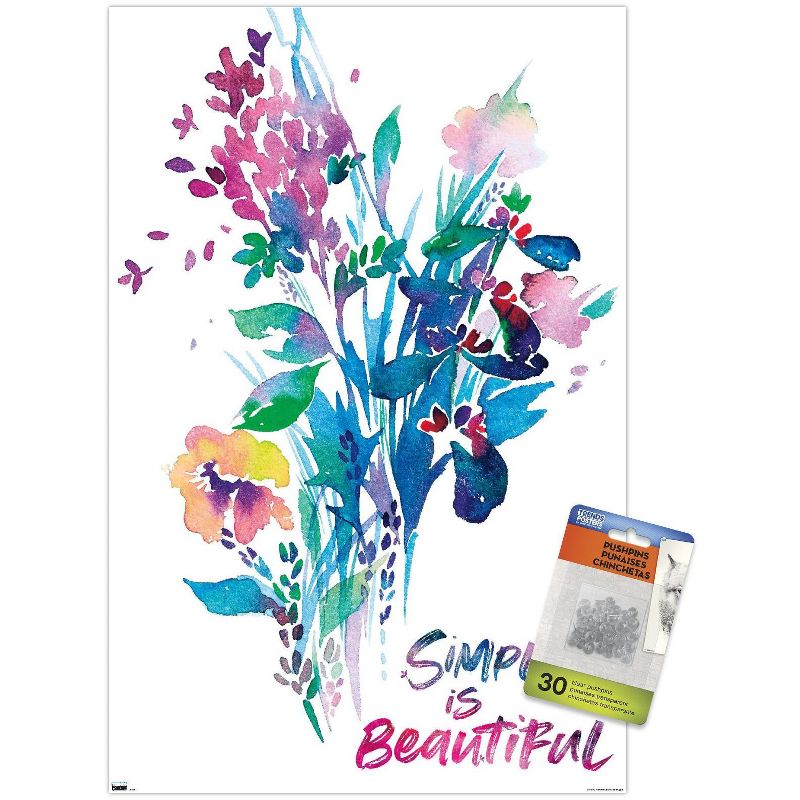 Trends International Watercolor Floral Bouquet - Beautiful Unframed Wall Poster Prints, 1 of 7