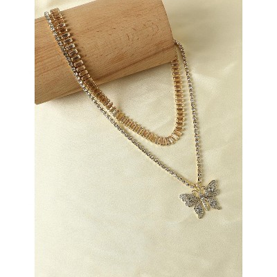 SOHI Women's Crystal Silver Enlightened Harmony Necklace