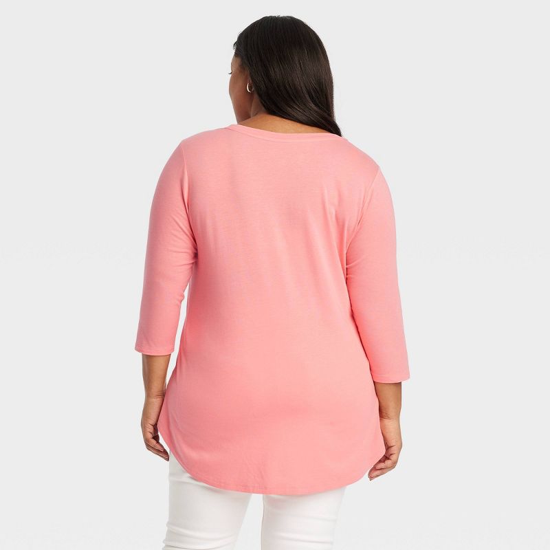 Women's 3/4 Sleeve Tunic T-Shirt - Ava & Viv™, 2 of 4
