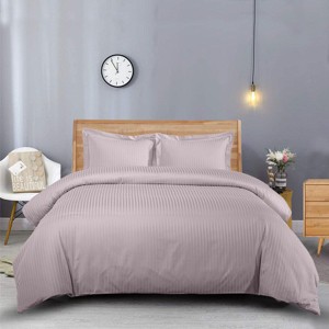 Egyptian Linens Duvet Cover Set Stripe 600 Thread Count - 1 of 4