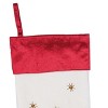 C&F Home Ribbon Decorated Green Christmas Tree on White Background with Red Velvet Cuff Stocking, 20.0 inch - 2 of 4