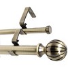 Urbanest Fluted Ball Manhattan 1-inch 5-8 inch Double Drapery Curtain Window Rod Set - 4 of 4