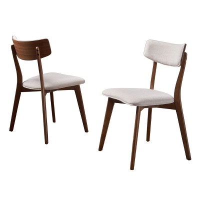 GDFStudio Crystal Rubberwood Upholstered Dining Chairs (Set of 2)