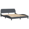 vidaXL Bed Frame without Mattress Dark Gray 59.8"x79.9" Velvet - 3 of 4