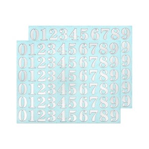 Unique Bargains 3D Small Self-Adhesive 0 to 9 Number Resin Stickers 2 Sheets - 1 of 4